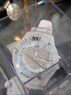 Ice White Heart Crystal Accent Women's Watch